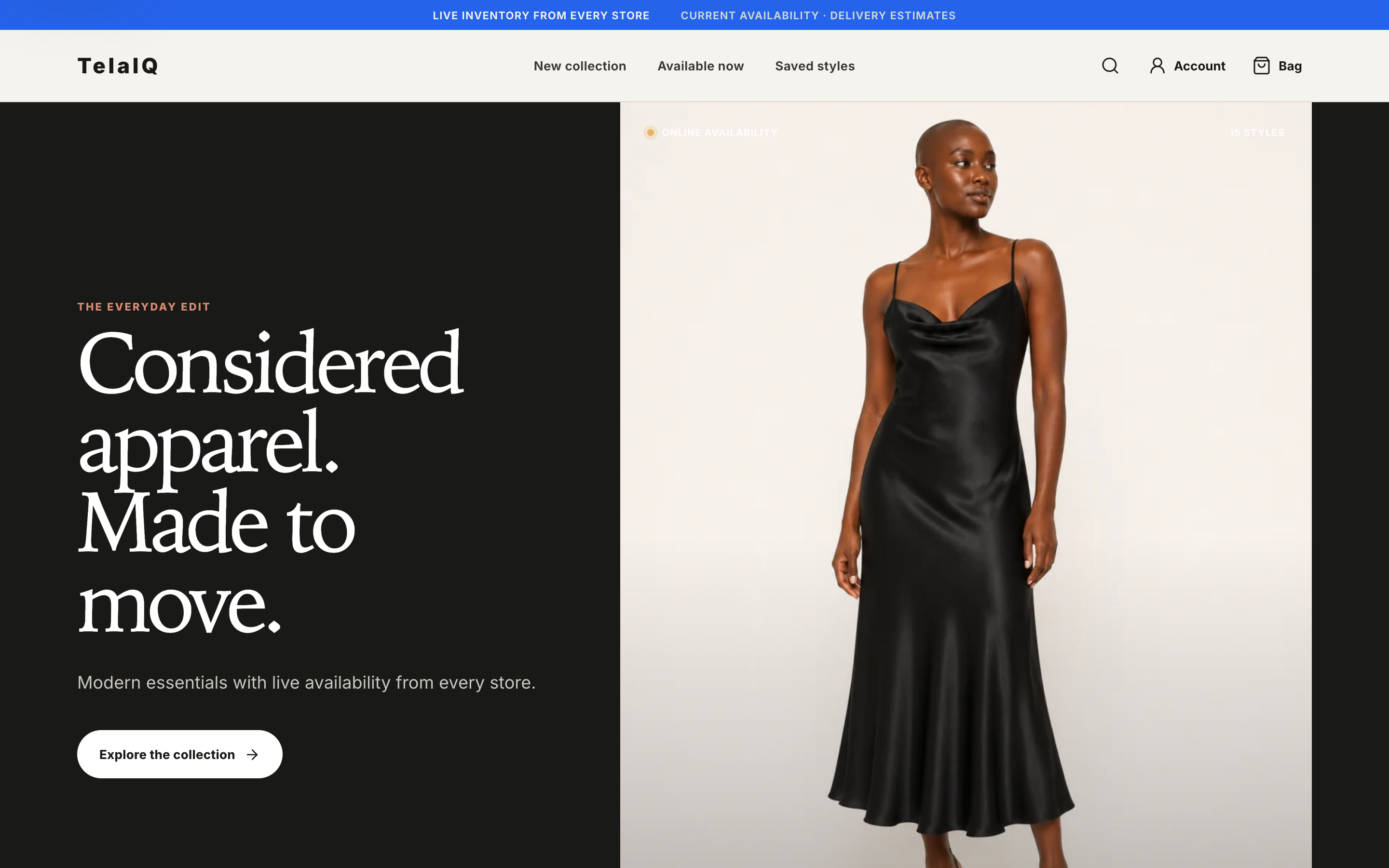 Starter ecommerce storefront with live availability from the shared catalog
